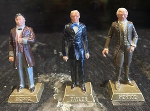 1960s MARX 2-3/4" US PRESIDENTS FIGURES lot of 3-Monroe-Taylor-Pierce-As Is - Picture 1 of 9