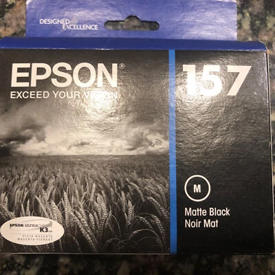 Epson 157 Ink Cartridge Matte Black Expired April 2017 - Image 1 of 3