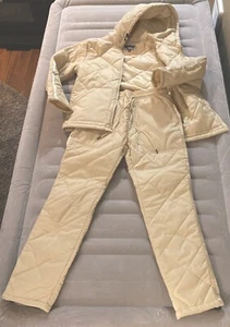 Cream/ Navajo off-white Snow Suit/ Ankle Pants Womens Sz Med Pull On Drawstring - Picture 1 of 7