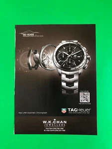 TAGHEUER LINK WATCH ORIGINAL PRINTED AD ADVERTISEMENT CHRONOGRAPH - Imagen 1 de 1