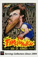 2014 AFL Champions Laserfoil Firepower Caricature FC52 Josh Kennedy (West Coast)