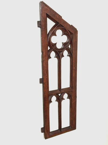 Antique original neo-Gothic church panel 19th in oak (39.37inch!) Cover