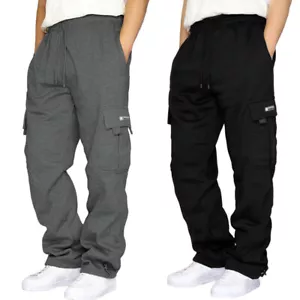 NEW Mens Cargo Pants Joggers Elasticated Waist Combat Trousers Tracksuit Bottoms - Picture 1 of 14