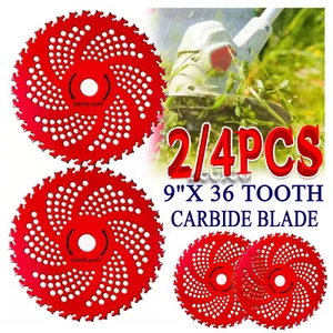2/4 Stck. 9 Zoll x 36 Zähne hartmetallbestücktes Klingenset für Freischneider Trimmer Unkrautfresser - Bild 1 von 18