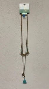 DECREE Women's Layered Necklaces Gold, Green, Turquoise NWT - Picture 1 of 5