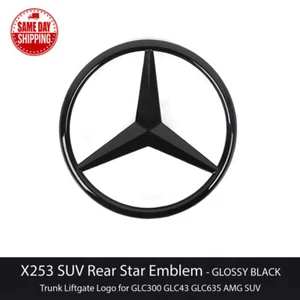 A2538170016 For Mercedes Benz Gloss Black GLC x253 Rear Star Badge 2016-2020 - Picture 1 of 6