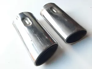 00-06 W215 MERCEDES CL500 REAR LEFT & RIGHT CHROME EXHAUST MUFFLER TIP TIPS PAIR - Picture 1 of 5
