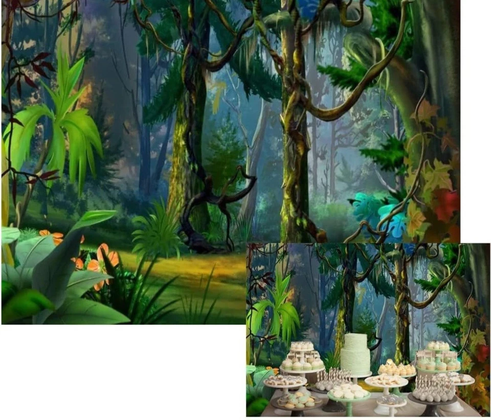 10x8ft Fairytale Jungle Forest Backdrop Old Trees Branch Backdrops for Photog... - Image 1 of 1