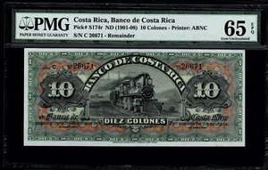 1901-08) 10 Colones  El Banco De Costa Rica PMG 65EPQ - Picture 1 of 2