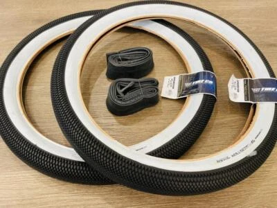 20x2.35 BMX White Wall Tires + Tubes Bike Bicycle Street Slick Fat Vee Rubber - Image 1 of 4
