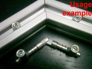 Aluminum T-slot center adjustable angle double anchor connector 20x20-6mm, 4-set - Picture 1 of 6