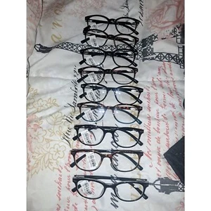 Lote #1- Paquete de 9 gafas de lectura INC de alta calidad unisex mezcla negra/marrón +1,25 - Imagen 1 de 7