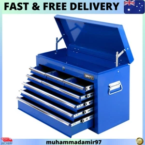 9 Drawers Large Tool Chest Trolley, Lockable Toolbox Tools Storage Box Cabinet C - Picture 1 of 17