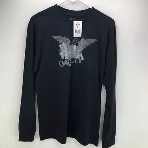 Oakley Mens Long Sleeve T-Shirt Size S Black Flora De La Muerte Graphic Print - Picture 1 of 7