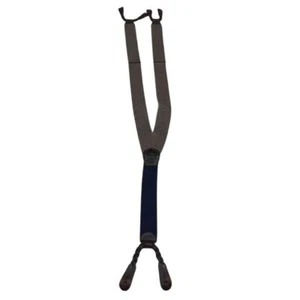 AJ Colours Men's Multicolor Leather Button End Y-Back Suspenders - Picture 1 of 5
