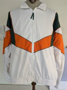 Vintage White Starter Jacket NCAA Miami Hurricanes Men's XL Clean - Picture 1 of 13