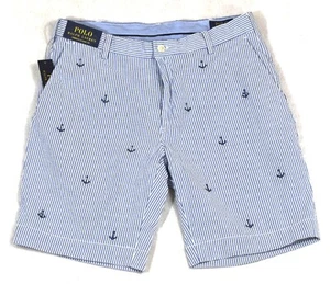 Polo Ralph Lauren Shorts Anker Seersucker Stretch klassische Passform 9" 30 34 neu mit Etikett - Bild 1 von 6