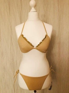 🌟Neuwertiger Palmers Bikini nude/ beige mit Fransen und Feder-Anhänger, S/M - Bild 1 von 8