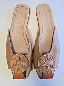 Robert Zur Tan/Brown Leather Mules Slides Flats Size 8 M East India Sandal Co - Picture 1 of 14