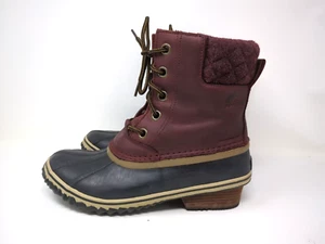 SOREL WOMEN'S BLACK/MAROON WINTER WATERPROOF SNOW BOOT STYLE NL2348-628 SIZE 10- - Picture 1 of 11