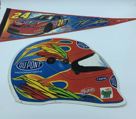 Vintage Jeff Gordon Pennant Wall Coverings Lot of 2 2001 #24 Fan Merchandise Cover