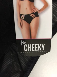 Schwarzes sexy transparentes freches Höschen 3XL (10) Cut-Out Träger Blumen Spitze V-Ausschnitt - Bild 1 von 12