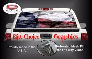 Texas Flag Rocks Rear Window Graphic Decal Sticker Truck Van SUV  - Picture 1 of 3