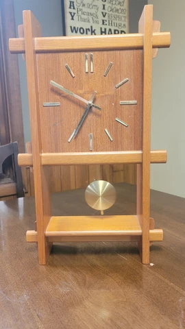 Westminster Clocks Copenhagen Teak Mid Century Modern Battery Pendulum Clock Cover
