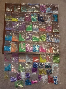 71 Tüten NEU Pailletten und Glitzer zum Basteln Schleim alle verschiedene Farben - Bild 1 von 2