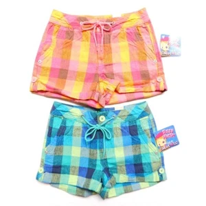 Roxy Hunter Girls Size 8 Slim Linen Blend Rolled Cuff Shorts NWT Lot Two Pair - Picture 1 of 6