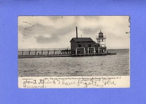 Charlotte, New York  Light House & Fog Horn At Genesee River Entrance @ 1906 - Picture 1 of 2