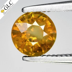 π GLC CERTIFIED 0.59ct Round Natural Yellow Grossular - Andradite Garnet Gem - Picture 1 of 5