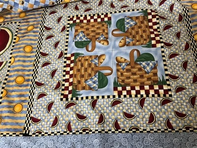 Panel de tela cesta de picnic sandía velero mamás la palabra Debbie mumm Foto 1 de 4