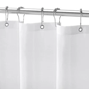 2 Pack White Fabric Shower Curtain or Liner 72x72 Waterproof Shower Curtain L... - Picture 1 of 6