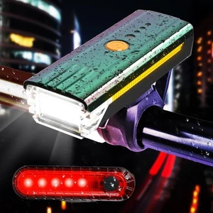 Bike Lights 3000 Lumens USB Rechargeable Bicycle Front Headlight and Back Tai... - Bild 1 von 7