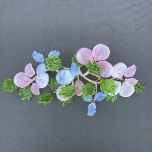 "Arreglo floral vintage soplado a mano arte veneciano vidrio boutique floral 17"" L" - Imagen 1 de 16