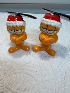NEU Garfield mit Weihnachtsmannmütze 4,5" Decoupage Ornament mit Etikett 2022 - Bild 1 von 6