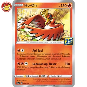 Ho-Oh S8a 004/028 Holo 25th Anniversary Stamp Pokemon Indonesien - Bild 1 von 3