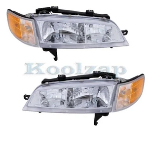 For 94-97 Accord Front Headlight Headlamp w/Corner Light Lamp with Bulb SET PAIR - Picture 1 of 7