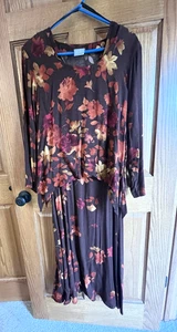 Vestido Diseño Hoja Marrón Talla 14 Conejo Conejo En Capas Sobre Blusa, Largo Midi - Imagen 1 de 10