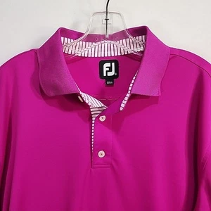 Camisa polo de golf FootJoy FJ para hombre XL Fuscia rosa brillante manga corta preppy  - Imagen 1 de 9