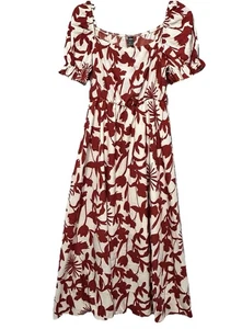 Womens Floral Midi Fit & Flare Dress Size 4 Boho Cowgirl Cottage core Prairie - Picture 1 of 7