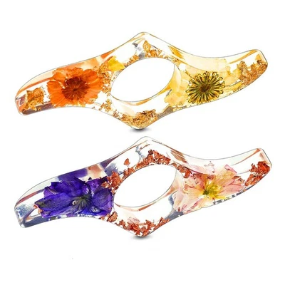2Pcs Dried Flower Resin Thumb Book Holder-Handmade Resin Holders Light2238 - Image 1 of 4