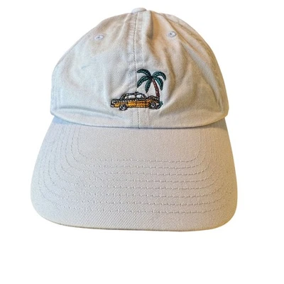 Vans Off The Wall Baseball Cap Hat Palm Tree Taxi Cab Beige Adjustable - Image 1 of 4