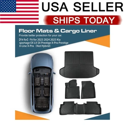 Floor Mats W/Cargo Liner Set For 2025 Kia Sportage NEW TPE 3D 4PCS All Ujfijzxtx - Image 1 of 4