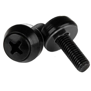StarTech.com M5 x 12mm - Śruby - 50-pak, czarne - M5 Śruby montażowe do serwera - Zdjęcie 1 z 4