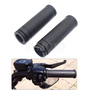 1" 25mm Black Rubber Handlebar Hand Grips Fits For Harley Iron 883 XL 1200 - Picture 1 of 5