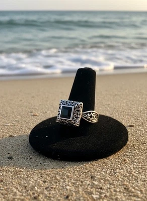 925 Silver Black Onyx Size 7 - Image 1 of 4