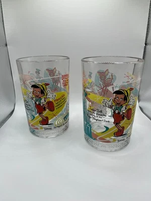 CANTIDAD 2 McDonalds Walt Disney World 100 Años Vidrio Mágico Pinocho, Bambi, Dumbo Foto 1 de 4