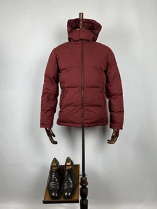 Hackett London Uomo Classico Puffer Jacket con Cappuccio Borgogna Impermeabile M - Foto 1 di 20